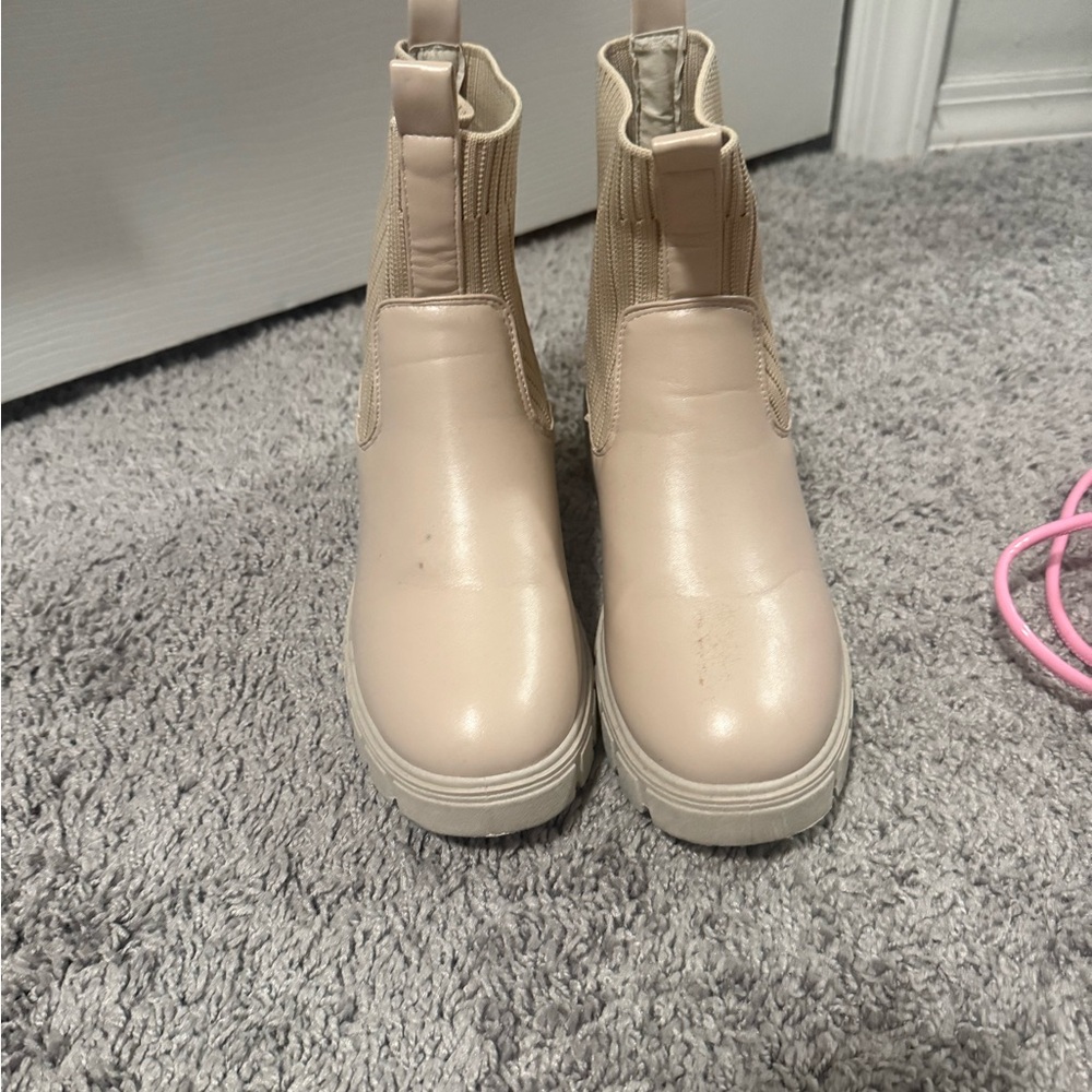Cream Ankle Boots